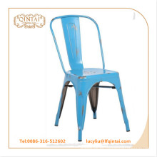 Peeling azul vintage metal silla cobre color loft silla